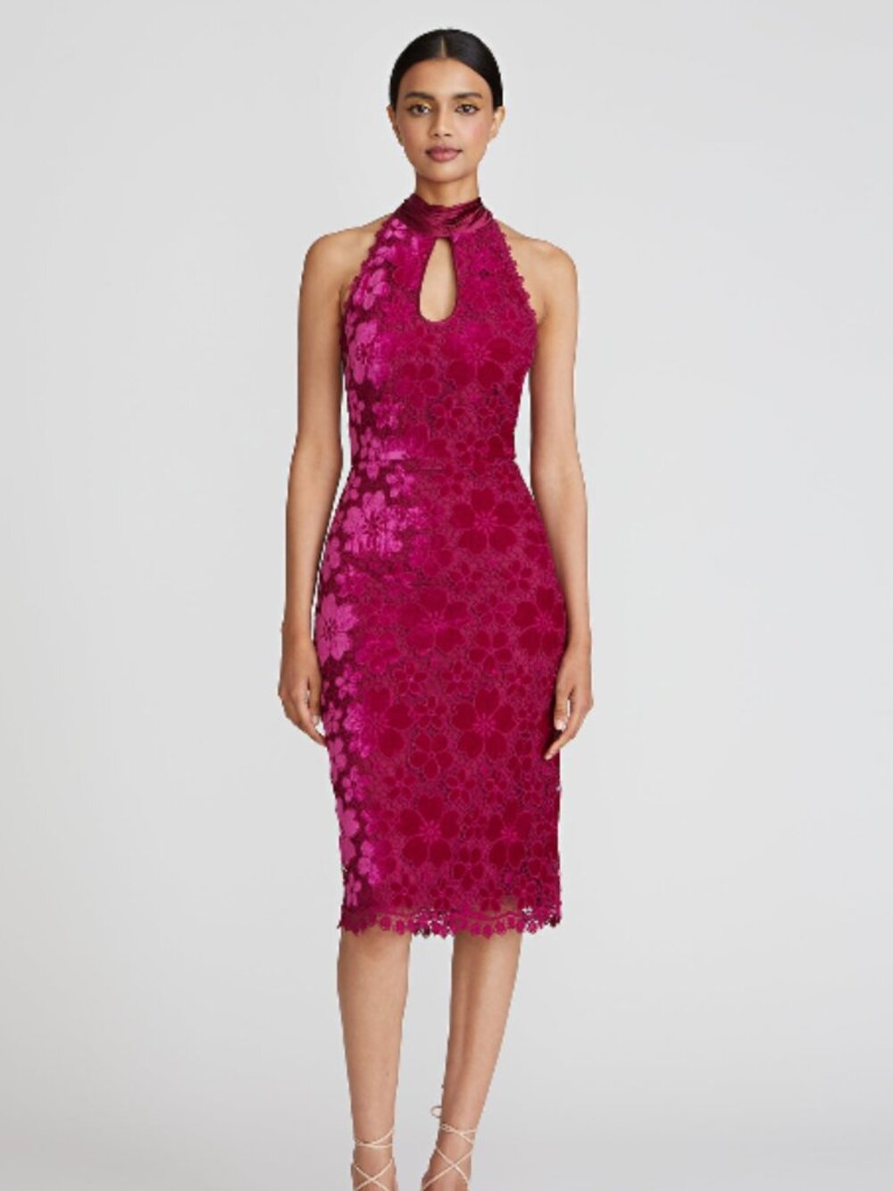 Andrea Bow Back Midi Dress in Plumeria